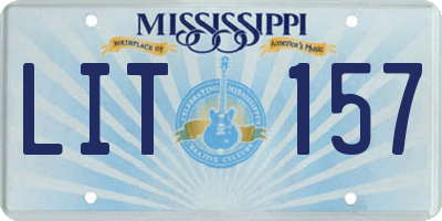 MS license plate LIT157