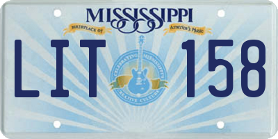 MS license plate LIT158