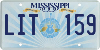 MS license plate LIT159