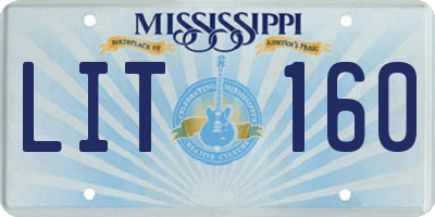 MS license plate LIT160