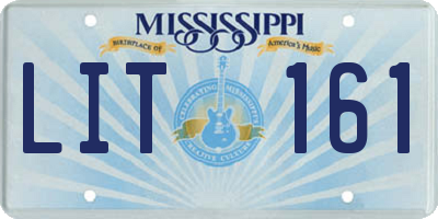 MS license plate LIT161