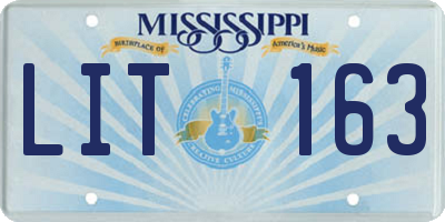 MS license plate LIT163