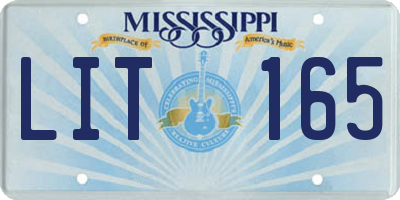 MS license plate LIT165