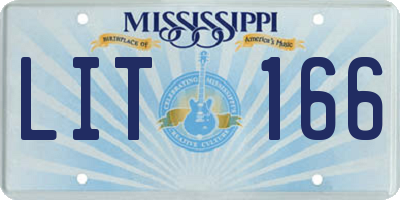 MS license plate LIT166