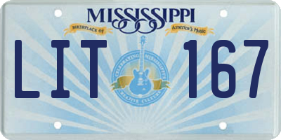 MS license plate LIT167