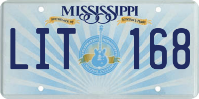 MS license plate LIT168