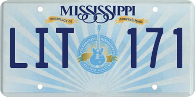 MS license plate LIT171
