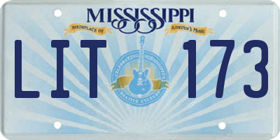 MS license plate LIT173