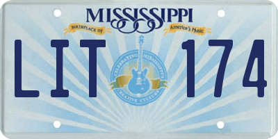 MS license plate LIT174