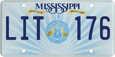 MS license plate LIT176