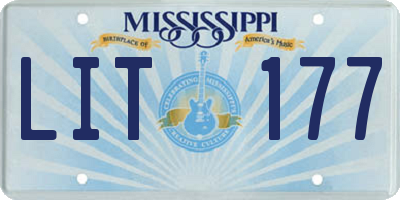MS license plate LIT177