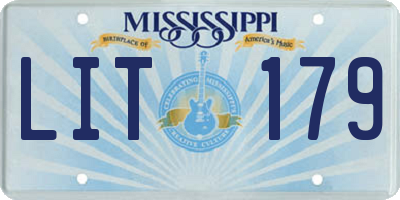 MS license plate LIT179