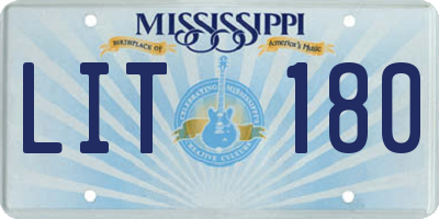 MS license plate LIT180