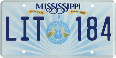 MS license plate LIT184