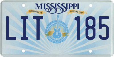 MS license plate LIT185