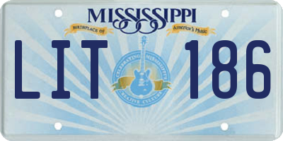 MS license plate LIT186