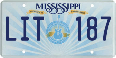 MS license plate LIT187