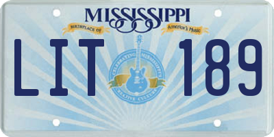 MS license plate LIT189