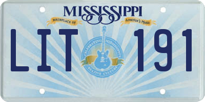 MS license plate LIT191