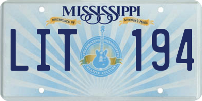 MS license plate LIT194