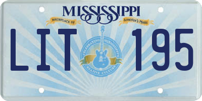 MS license plate LIT195