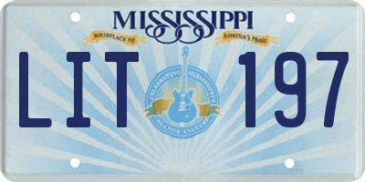 MS license plate LIT197