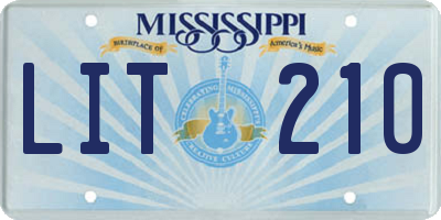 MS license plate LIT210