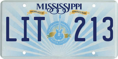 MS license plate LIT213