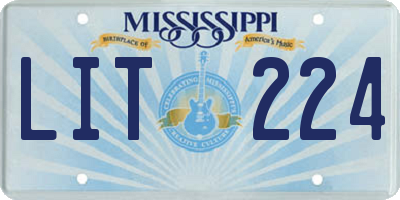 MS license plate LIT224