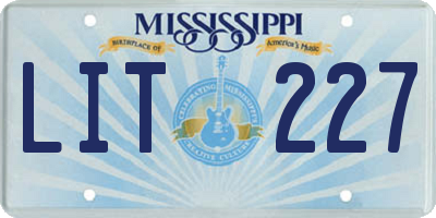 MS license plate LIT227