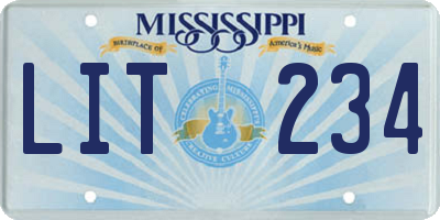 MS license plate LIT234
