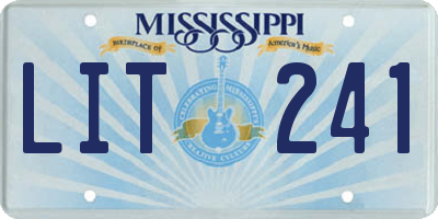 MS license plate LIT241