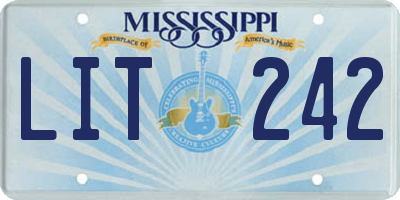 MS license plate LIT242