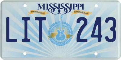 MS license plate LIT243