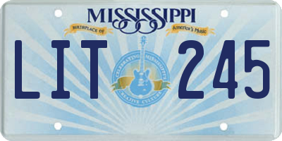 MS license plate LIT245