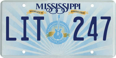 MS license plate LIT247