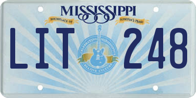 MS license plate LIT248