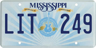 MS license plate LIT249