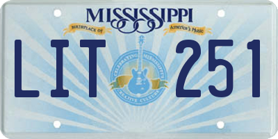 MS license plate LIT251