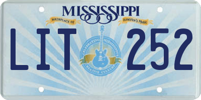 MS license plate LIT252