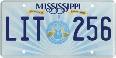 MS license plate LIT256