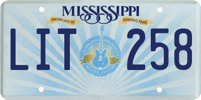 MS license plate LIT258