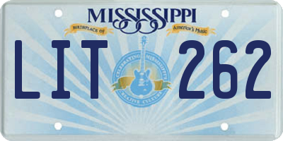 MS license plate LIT262