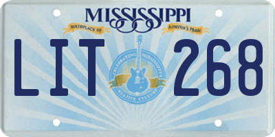 MS license plate LIT268