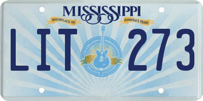 MS license plate LIT273