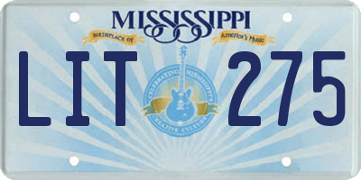 MS license plate LIT275