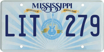 MS license plate LIT279