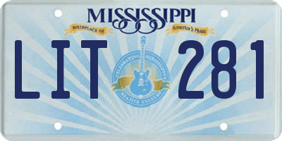 MS license plate LIT281
