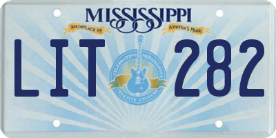 MS license plate LIT282