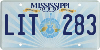 MS license plate LIT283